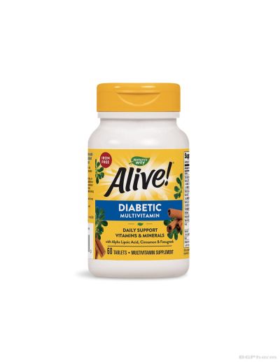 Алайв Мултивитамини за диабетици х 60 таблетки Nature’s Way | Whole food - Alive Diabetic Multivitamin 