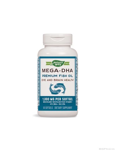 Mega DHA Омега 3 Рибено масло за мозъка и зрението 1000 мг х 60 капсули Nature’s Way