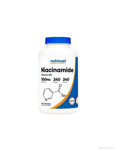 Ниацинамид ( Витамин Б3 ) х 240 капсули Nutricost | Niacinamide