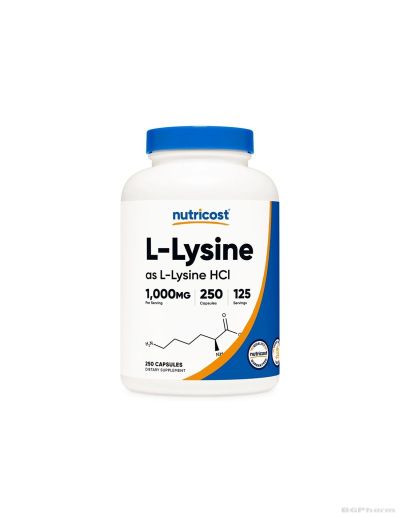 Л-Лизин 500 мг х 250 капсули Nutricost | L-Lysine