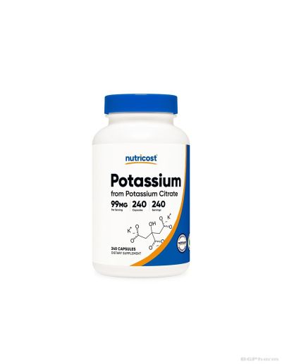 Калий цитрат 99 мг х 120 капсули Nutricost | Potassium citrate