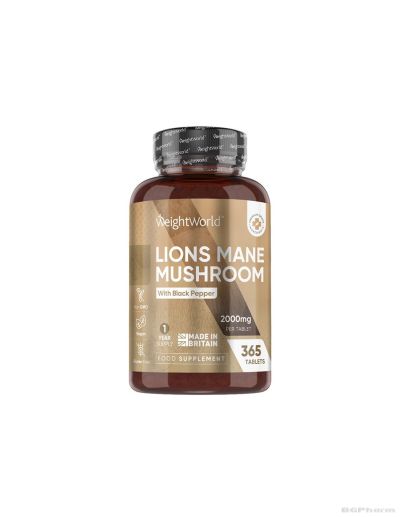Лъвска грива екстракт с черен пипер х 365 таблетки за имунитет Weight World | Lion's Mane