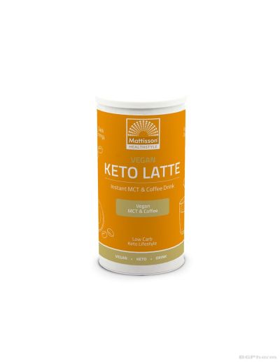 Веган Кето лате х 200 гр Инстантна напитка с кафе и MCT масла, с аромат на бадеми Mattisson Healthstyle