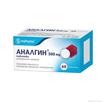 АНАЛГИН 500мг х 60 таблетки| ANALGIN tablets Sopharma