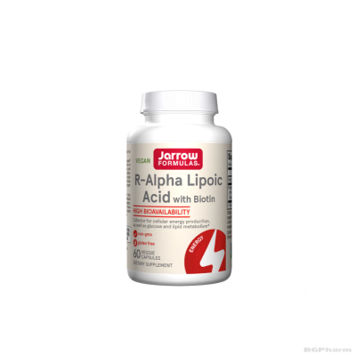 R-Алфа Липоева Киселина 100 мг + Биотин х 60 капсули ДЖАРОУ | Jarrow Formulas R-Alpha Lipoic Acid + Biotin