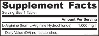 Аргинин 1000 мг х 100 таблетки ДЖАРОУ | Jarrow Formulas Arginine