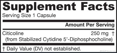 Цитиколин 250 мг х 60 капсули ДЖАРОУ | Jarrow Formulas Citicoline CDP Choline