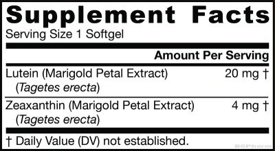 Лутеин 20 мг + Зеаксантин х 60 капсули ДЖАРОУ | Jarrow Formulas Lutein + Zeaxanthin