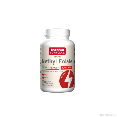 Метил фолат 1000 мкг х 100 капсули ДЖАРОУ | Jarrow Formulas Methyl Folate Quatrefolic