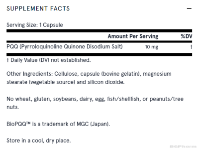 Пиролохинолин хинон PQQ 10 мг х 30 капсули ДЖАРОУ | Jarrow Formulas Pyrroloquinoline Quinone