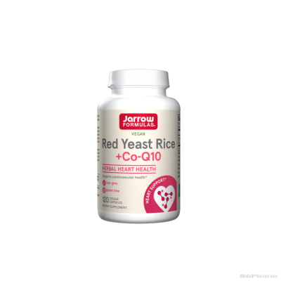 Мая от червен ориз 1200 мг + Коензим Q10 100 мг х 120 капсули ДЖАРОУ | Jarrow Formulas Red Yeast Rice + CoQ10