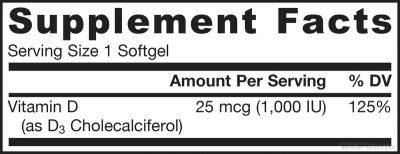 Витамин Д3 1000IU х 100 капсули ДЖАРОУ | Jarrow Formulas Vitamin D3