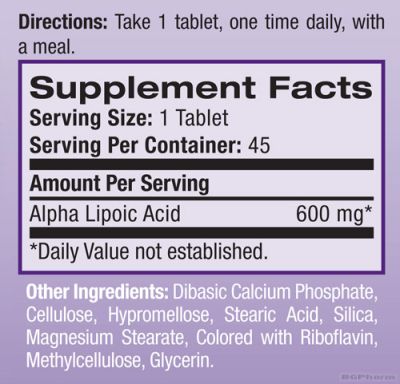 Натрол Алфа липоева киселина SR 600 мг х 45 капсули | Natrol Alpha Lipoic Acid SR