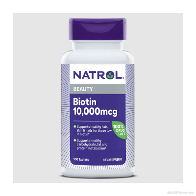 Натрол Биотин ЕКСТРА СИЛЕН 10000 мкг х 100 таблетки | Natrol Biotin Maximum Strength