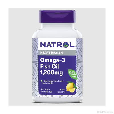 Натрол Омега 3 Рибено масло 1200 мг х 60 капсули | Natrol Omega-3 Fish Oil