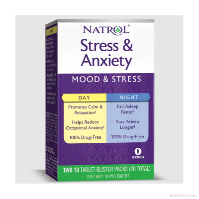 Натрол Формула при стрес и безпокойство 10 + 10 таблетки | Natrol Stress & Anxiety
