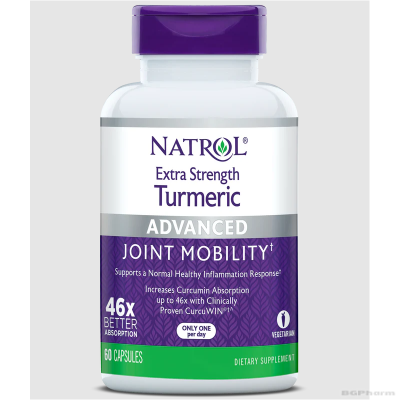 Натрол Куркума екстракт ЕКСТРА СИЛЕН 285 мг х 60 капсули | Natrol Turmeric Extra Strength