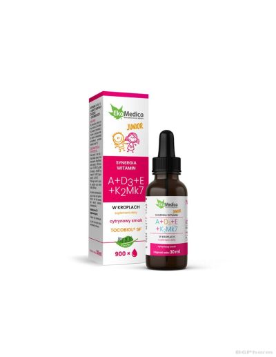 Витамини А + Д3+ Е +К2 (МК7)  на капки за деца х 30 мл EkaMedica |  Vitamins A, E, D3 & K2 MK7