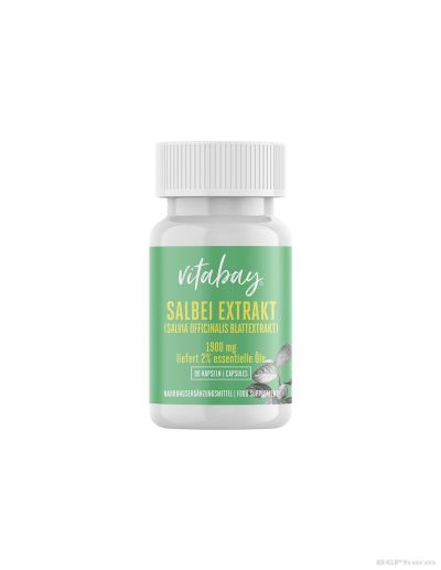 Екстракт от градински чай (салвия) 1900 мг х 90 капсули Vitabay | Sage Leaf Extract