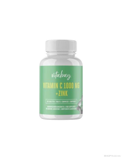 Витамин Ц 1000 мг + Цинк х 200 таблетки Vitabay | Vitamin C + Zinc